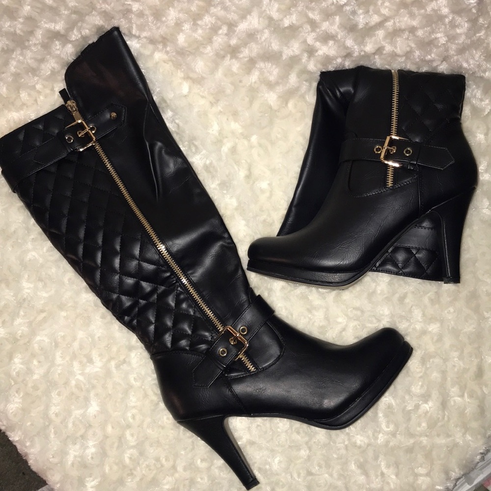 Karyn’s Black Quilted Buckle Boot Size 7.5